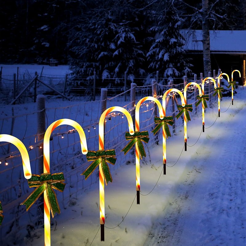 Christmas candy cane garden light