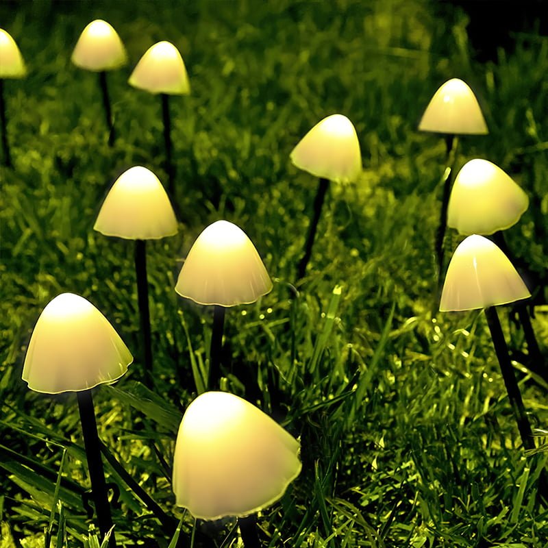 Solar-Powered Small Mushroom Stake Light